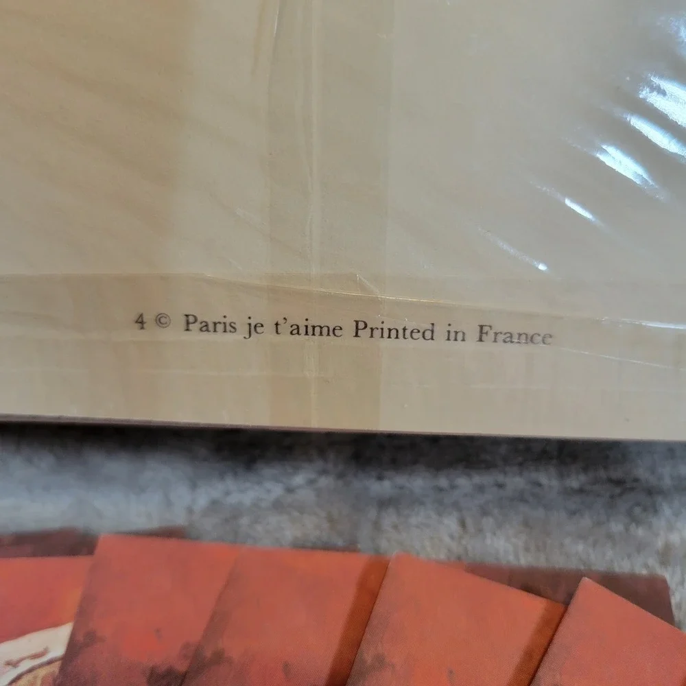 Paris je t'aime 6 Party Menus & 12 Mushroom Book Labels Set French Lobster